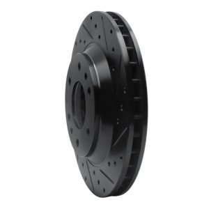 Buick Rainier Brake Rotor (1) - Front Right - R1 Concepts - Drilled & Slotted - Black - `02-`05
